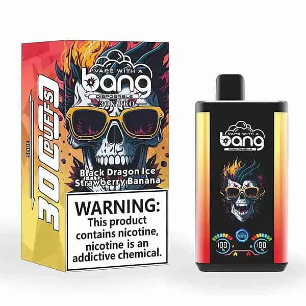W=600,H=600,Fit=Scale Down,Gravity=Auto,Sharpen=1,Metadata=None,Format=Auto,Quality=70 Bang 30K Pro – Vape jetable 30 000 bouffées « Black Dragon Ice Strawberry Banana » avec écran intelligent