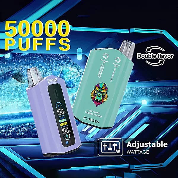 Bang Leader 50K Puffs Watermelon Strawberry and Watermelon double flavor disposable vape with adjustable wattage