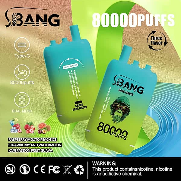 Bang Bang Leader – jednorazowy vape o pojemności 80 000 zaciągnięć z potrójnym smakiem i układem smaków 3 w 1