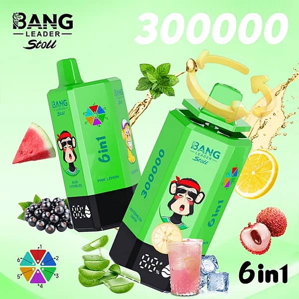 Bang Leader Stoll – jednorazowy vape 6 w 1 na 300 tys. zaciągnięć z obrotową ustnikiem
