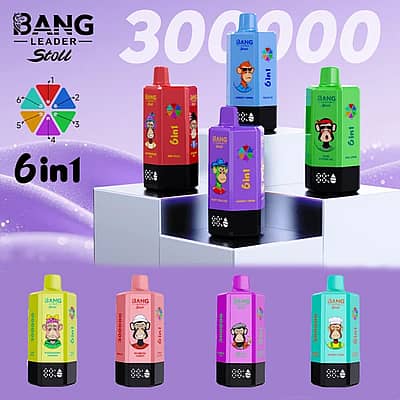 Bang Leader Stoll 300K 6-in-1 disposable vape 300000 puffs colorful multi-flavor device lineup