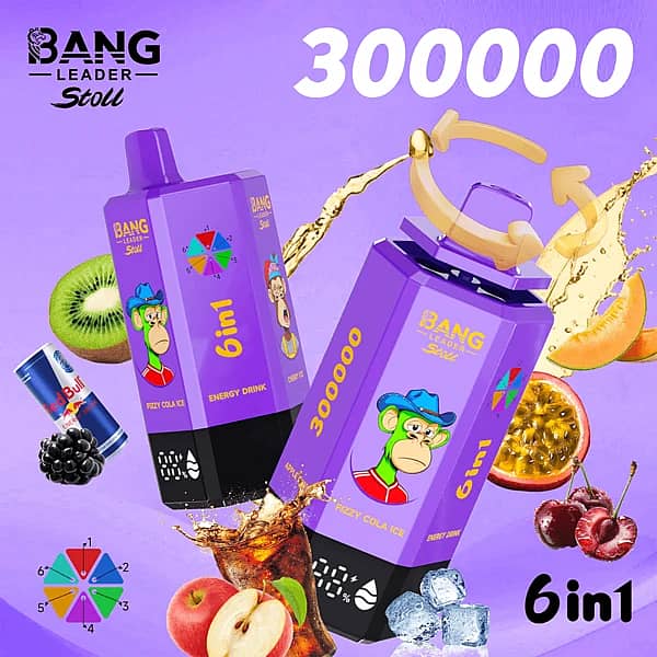 Bang Leader Stoll – jednorazowy vape 6 w 1 o wielu smakach, wystarczający na 300 tys. zaciągnięć, z obrotową ustnikiem