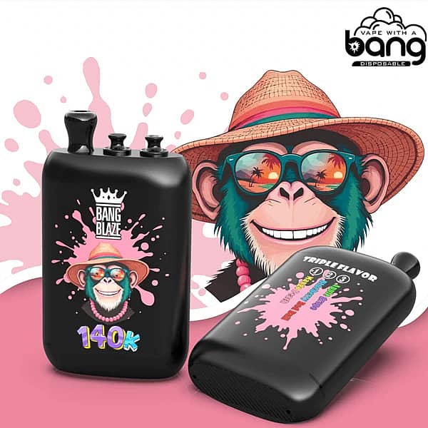 Bang Blaze 140 000 zaciągnięć – trójsmakowy jednorazowy vape o smaku truskawka-kiwi, arbuz-guma balonowa i jagoda-lody z konstrukcją 3 w 1