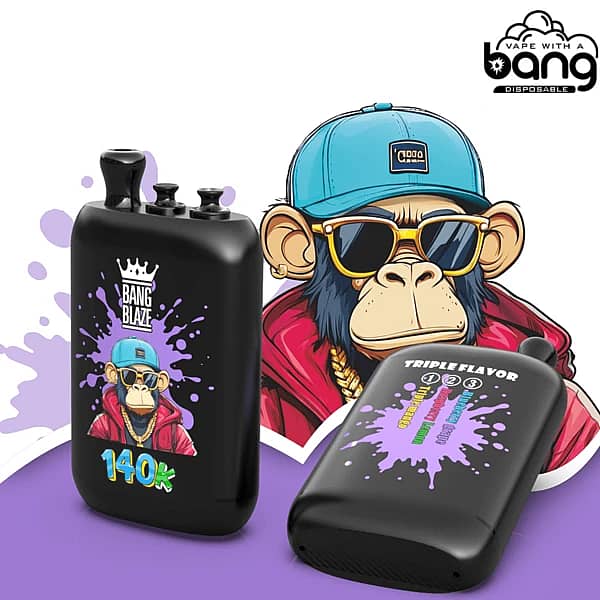 Bang Blaze 140 000 zaciągnięć – arbuz, jagody, truskawka, liczi, borówka amerykańska, winogrono – jednorazowy vape 3 w 1 z potrójnym zestawem smaków