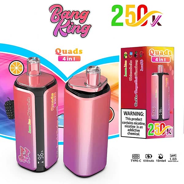 Szer. = 600, Wys. = 600, Dopasowanie = Zmniejsz, Grawitacja = Automatycznie, Wyostrzanie = 1, Metadane = Brak, Format = Automatycznie, Jakość = 70 Jednorazowy vape Bang King 250 000 zaciągnięć o smaku cytryna-limonka-arbuz z lodem, z zestawem smaków 4 w 1