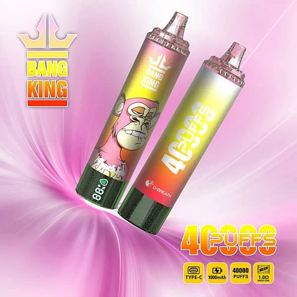 Bang King 40 000 bouffées : vapoteuse jetable D-Breath avec écran numérique