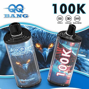 QQ Bang 100K Puffs Blueberry Ice disposable vape with eagle graphic design