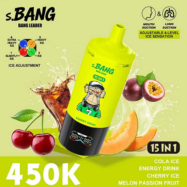 Bang Leader 450K Puffs 15-In-1 Multi-Flavor Disposable Vape With Adjustable Ice