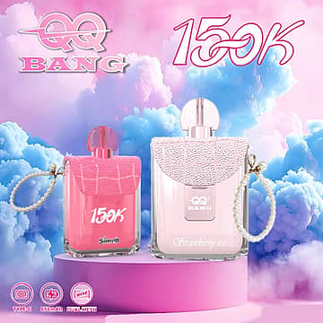 QQ Bang Perfume: frasco de perfume de cristal de 150 ml, vaporizador desechable con cadena de perlas y 10 sabores