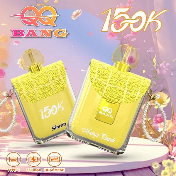 Ancho=600, Alto=600, Ajustar=Reducir, Orientación=Automática, Nitidez=1, Metadatos=Ninguno, Formato=Automático, Calidad=70 Vaporizador desechable Qq Bang Perfume de 150 000 caladas con aroma a mango y melocotón y diseño tipo bolso de mano amarillo