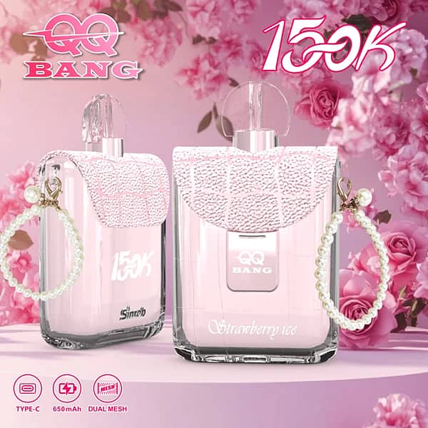 Ancho=600, Alto=600, Ajustar=Reducir, Orientación=Automática, Nitidez=1, Metadatos=Ninguno, Formato=Automático, Calidad=70 Qq Bang Perfume: vaporizador desechable de 150 000 caladas con sabor a fresa helada y diseño en forma de bolso