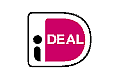 Pink and white 'i DEAL' icon