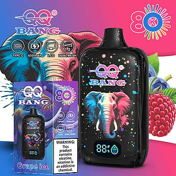 QQ BANG 80K Puffs Grape ice disposable vape with LCD screen