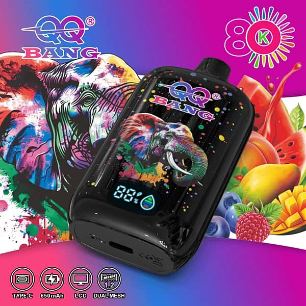 W=600,H=600,Fit=Scale Down,Gravity=Auto,Sharpen=1,Metadata=None,Format=Auto,Quality=70 Qq Bang 80K Puffs Multi-Fruit Disposable Vape With A Colorful Elephant Graphic